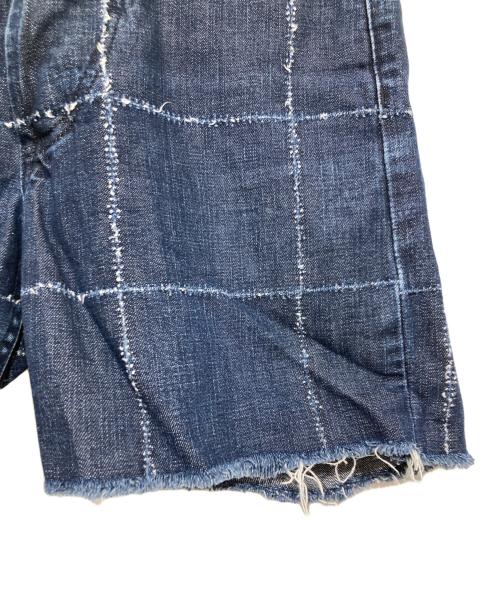 Vivienne Westwood ANGLOMANIA（ヴィヴィアンウエストウッドアングロマニア）Vivienne Westwood ANGLOMANIA (ヴィヴィアンウエストウッドアングロマニア) ステッチショートパンツ ブルー サイズ:26の古着・服飾アイテム
