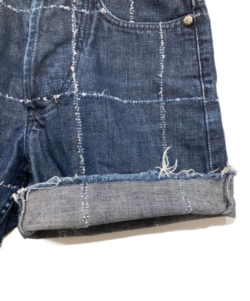 Vivienne Westwood ANGLOMANIA（ヴィヴィアンウエストウッドアングロマニア）Vivienne Westwood ANGLOMANIA (ヴィヴィアンウエストウッドアングロマニア) ステッチショートパンツ ブルー サイズ:26の古着・服飾アイテム