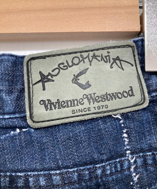 Vivienne Westwood ANGLOMANIA（ヴィヴィアンウエストウッドアングロマニア）Vivienne Westwood ANGLOMANIA (ヴィヴィアンウエストウッドアングロマニア) ステッチショートパンツ ブルー サイズ:26の古着・服飾アイテム
