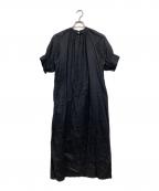 BEAUTY&YOUTHビューティーアンドユース）の古着「麻コットン ギャザーボリューム ワンピース」｜ブラック