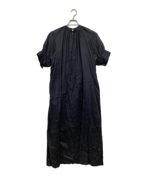 BEAUTY&YOUTH（ビューティーアンドユース）BEAUTY&YOUTH (ビューティーアンドユース) 麻コットン ギャザーボリューム ワンピース ブラック サイズ:Sの古着・服飾アイテム