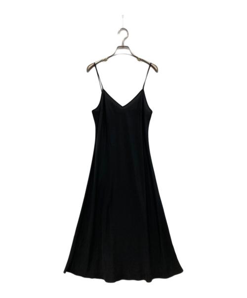 POLO RALPH LAUREN（ポロ・ラルフローレン）POLO RALPH LAUREN (ポロ・ラルフローレン) サテンプリーツ切替ワンピース ブラック サイズ:4の古着・服飾アイテム
