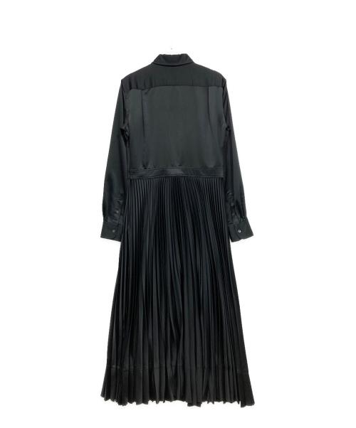 POLO RALPH LAUREN（ポロ・ラルフローレン）POLO RALPH LAUREN (ポロ・ラルフローレン) サテンプリーツ切替ワンピース ブラック サイズ:4の古着・服飾アイテム