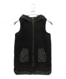 LA SUD ACTIVE（ラシュッドアクティブ）の古着「フーデッドボアベスト」｜ブラック