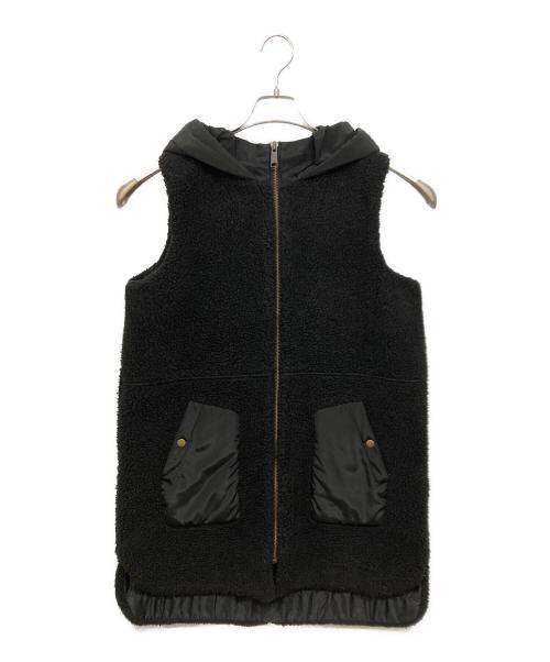 LA SUD ACTIVE（ラシュッドアクティブ）LA SUD ACTIVE (ラシュッドアクティブ) フーデッドボアベスト ブラック サイズ:9号の古着・服飾アイテム