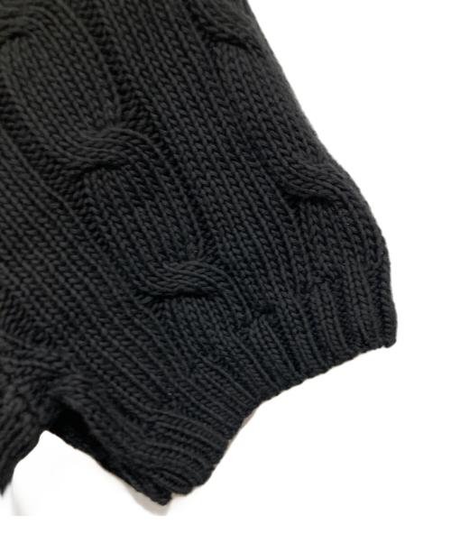 POLO RALPH LAUREN（ポロ・ラルフローレン）POLO RALPH LAUREN (ポロ・ラルフローレン) ケーブルビジューロゴ半袖ニット ブラック サイズ:Ｓの古着・服飾アイテム