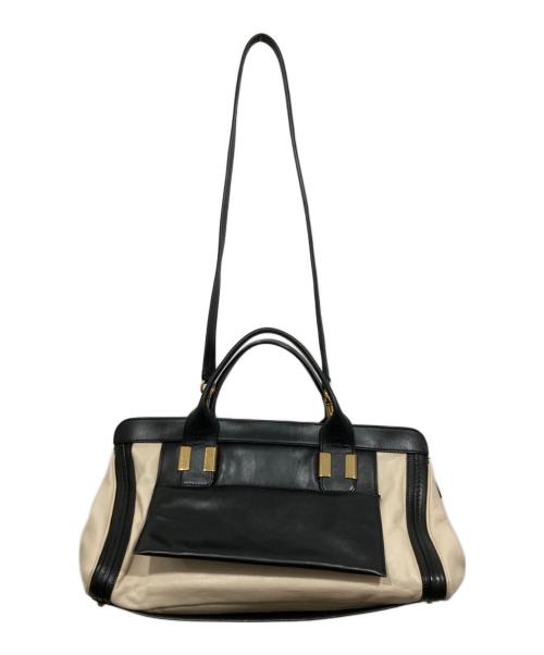 Chloe（クロエ）Chloe (クロエ) アリス2WAYバッグ ホワイト×ブラックの古着・服飾アイテム