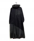 LA SUDラッシュド）の古着「スウェット切替ワンピース」｜ブラック