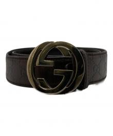 GUCCI（グッチ）の古着「インターロッキングGバックルベルト」｜ブラウン