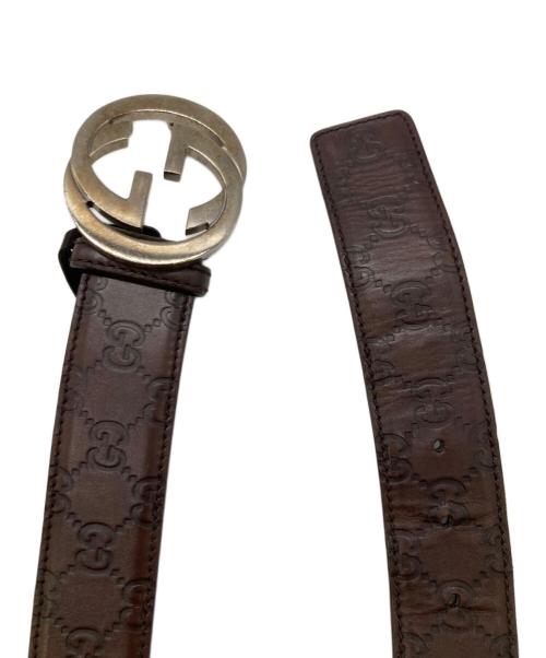 GUCCI（グッチ）GUCCI (グッチ) インターロッキングGバックルベルト ブラウンの古着・服飾アイテム