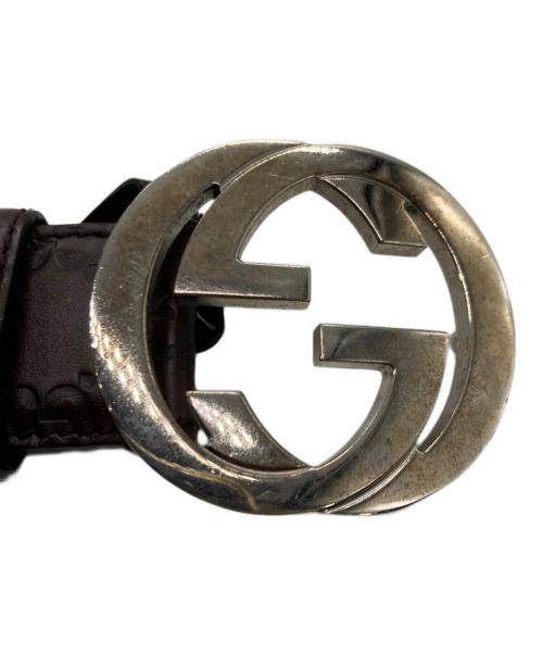 GUCCI（グッチ）GUCCI (グッチ) インターロッキングGバックルベルト ブラウンの古着・服飾アイテム