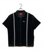 SUPREMEシュプリーム）の古着「ベロア半袖シャツ / Velour Warm Up」｜ブラック
