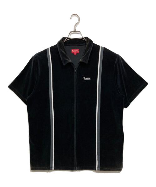 SUPREME（シュプリーム）Supreme (シュプリーム) ベロア半袖シャツ / Velour Warm Up ブラック サイズ:XLの古着・服飾アイテム