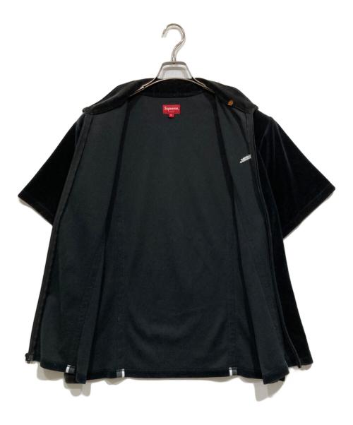 SUPREME（シュプリーム）Supreme (シュプリーム) ベロア半袖シャツ / Velour Warm Up ブラック サイズ:XLの古着・服飾アイテム