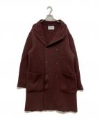 TOMORROW LAND tricotトゥモローランド トリコ）の古着「ウールミラノリブ ダブルブレストコート」｜ボルドー