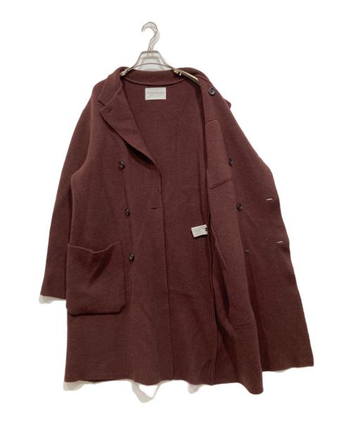 TOMORROW LAND tricot（トゥモローランド トリコ）TOMORROW LAND tricot (トゥモローランド トリコ) ウールミラノリブ ダブルブレストコート ボルドー サイズ:Sの古着・服飾アイテム