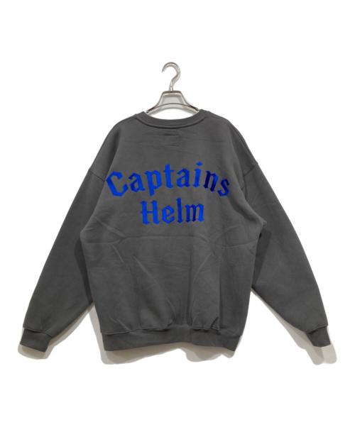 CAPTAINS HELM（キャプテンズヘルム）CAPTAINS HELM (キャプテンズヘルム) 裏起毛クルーネックスウェット グレー サイズ:LARGEの古着・服飾アイテム