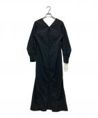 Aimeineエメイン）の古着「ループボタンバックオープンIラインワンピース」｜ブラック