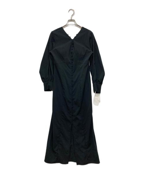 Aimeine（エメイン）Aimeine (エメイン) ループボタンバックオープンIラインワンピース ブラック サイズ:F 未使用品の古着・服飾アイテム
