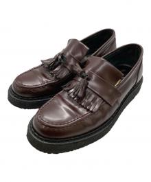 GEORGE COX×FRED PERRY（ジョージコックス×フレッドペリー）の古着「フリンジタッセルローファー / TASSEL LOAFER LEA OXBLOOD」｜ブラウン