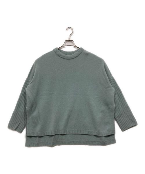 IENA（イエナ）IENA (イエナ) ウールカシミヤ脇スリットクルーネックプルオーバー ブルー サイズ:サイズ表記なしの古着・服飾アイテム