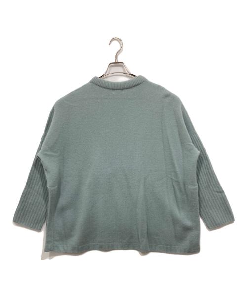 IENA（イエナ）IENA (イエナ) ウールカシミヤ脇スリットクルーネックプルオーバー ブルー サイズ:サイズ表記なしの古着・服飾アイテム