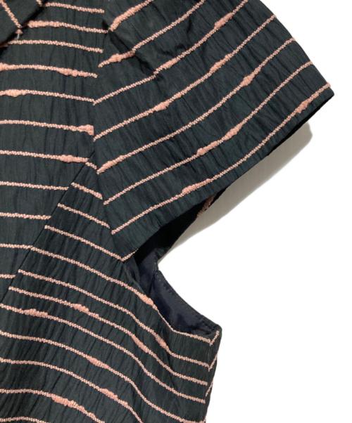 Rene（ルネ）Rene (ルネ) パフスリーブワンピース ネイビー×ピンク サイズ:38の古着・服飾アイテム