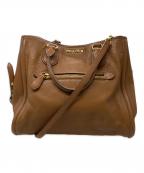 MIU MIUミュウミュウ）の古着「2WAY マドラスレザーハンドバッグ」｜ブラウン