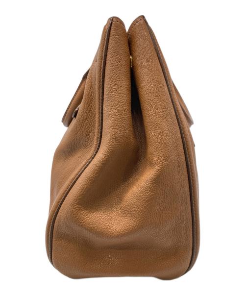 MIU MIU（ミュウミュウ）MIU MIU (ミュウミュウ) 2WAY マドラスレザーハンドバッグ ブラウンの古着・服飾アイテム