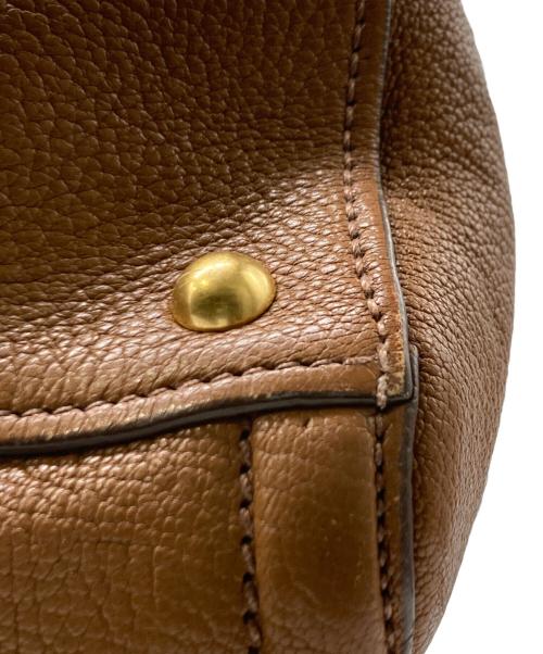 MIU MIU（ミュウミュウ）MIU MIU (ミュウミュウ) 2WAY マドラスレザーハンドバッグ ブラウンの古着・服飾アイテム