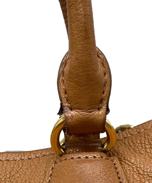 MIU MIU（ミュウミュウ）MIU MIU (ミュウミュウ) 2WAY マドラスレザーハンドバッグ ブラウンの古着・服飾アイテム