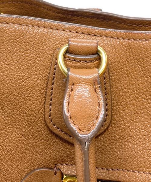 MIU MIU（ミュウミュウ）MIU MIU (ミュウミュウ) 2WAY マドラスレザーハンドバッグ ブラウンの古着・服飾アイテム