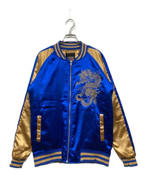 copper rivet（コッパーリベット）copper rivet (コッパーリベット) スカジャン ブルー×ベージュ サイズ:Sの古着・服飾アイテム