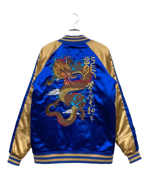 copper rivet（コッパーリベット）copper rivet (コッパーリベット) スカジャン ブルー×ベージュ サイズ:Sの古着・服飾アイテム