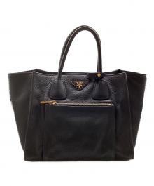 PRADA（プラダ）の古着「レザー2WAYバッグ」｜ブラック
