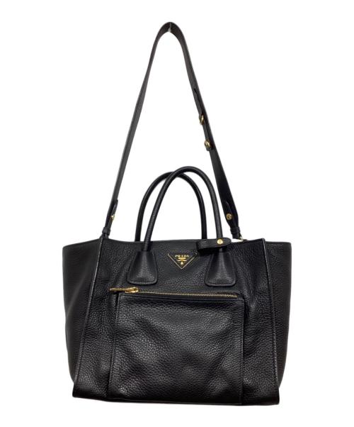 PRADA（プラダ）PRADA (プラダ) レザー2WAYバッグ ブラックの古着・服飾アイテム
