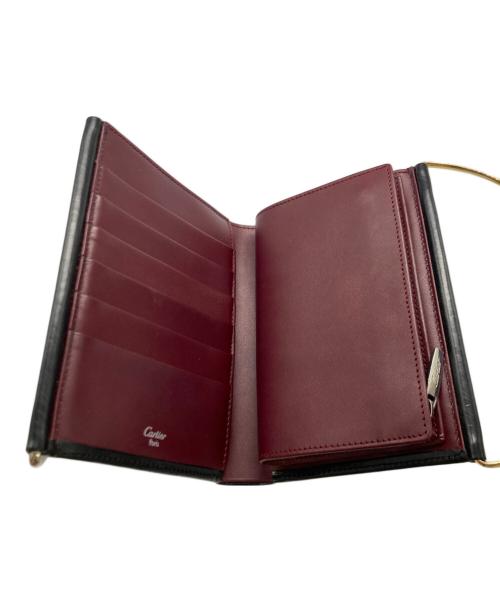 Cartier（カルティエ）Cartier (カルティエ) ハンドル付2つ折り財布 ブラックの古着・服飾アイテム