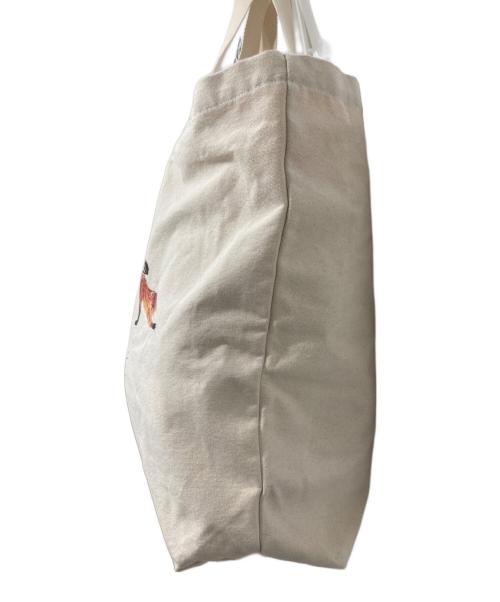 maison kitsune（メゾンキツネ）maison kitsune (メゾンキツネ) YOGA FOXES トートバッグ ベージュの古着・服飾アイテム
