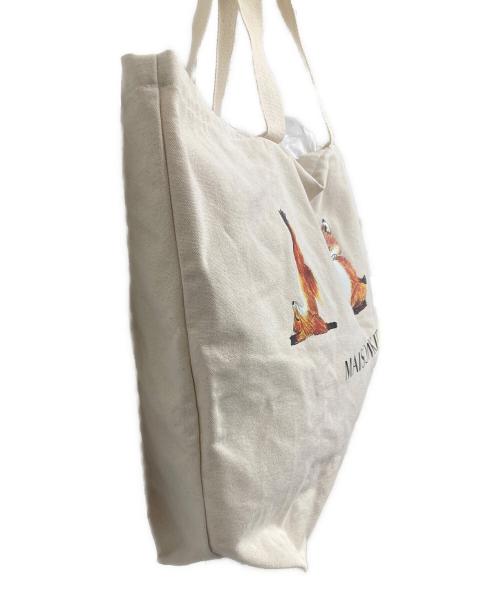 maison kitsune（メゾンキツネ）maison kitsune (メゾンキツネ) YOGA FOXES トートバッグ ベージュの古着・服飾アイテム