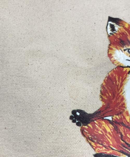 maison kitsune（メゾンキツネ）maison kitsune (メゾンキツネ) YOGA FOXES トートバッグ ベージュの古着・服飾アイテム
