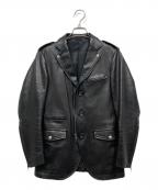 RAINMAKERレインメーカー）の古着「ホースレザー シングルライダースジャケット」｜ブラック