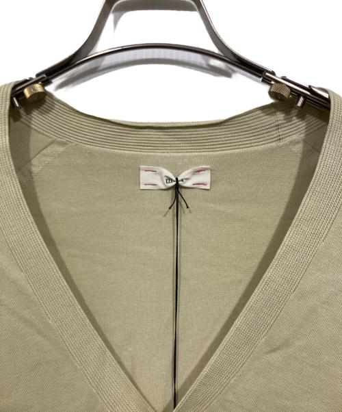UNFIL（アンフィル）UNFIL (アンフィル) スビンコットン ファインゲージニット Vネック カーディガン イエロー サイズ:4の古着・服飾アイテム