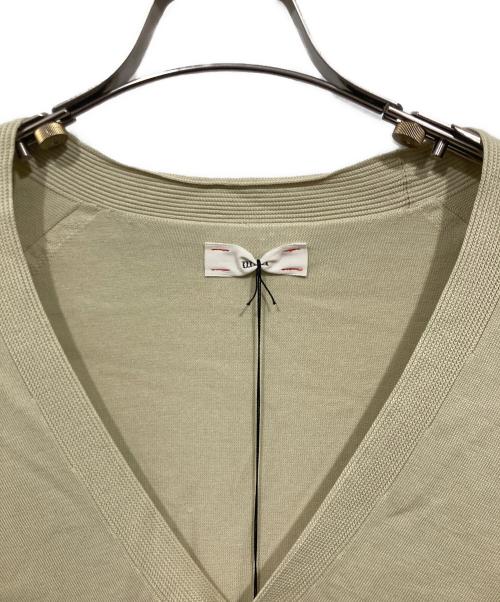 UNFIL（アンフィル）UNFIL (アンフィル) スビンコットン ファインゲージニット Vネック カーディガン イエロー サイズ:4の古着・服飾アイテム