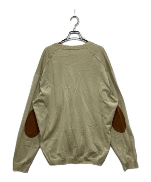 UNFIL（アンフィル）UNFIL (アンフィル) スビンコットン ファインゲージニット Vネック カーディガン イエロー サイズ:4の古着・服飾アイテム