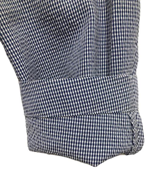 Paul Stuart（ポールスチュアート）Paul Stuart (ポールスチュアート) ミニギンガムレインジャケット/STUART'S TRAVELER 80周年記念アイテム ブルー サイズ:46の古着・服飾アイテム