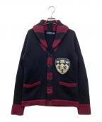 POLO RALPH LAURENポロ・ラルフローレン）の古着「ショールカラーニットカーディガン」｜ネイビー×ボルドー