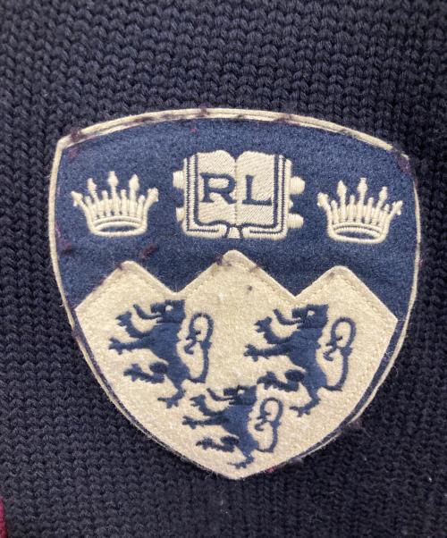 POLO RALPH LAUREN（ポロ・ラルフローレン）POLO RALPH LAUREN (ポロ・ラルフローレン) ショールカラーニットカーディガン ネイビー×ボルドー サイズ:Sの古着・服飾アイテム