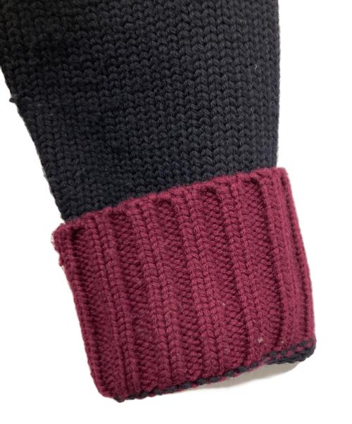 POLO RALPH LAUREN（ポロ・ラルフローレン）POLO RALPH LAUREN (ポロ・ラルフローレン) ショールカラーニットカーディガン ネイビー×ボルドー サイズ:Sの古着・服飾アイテム