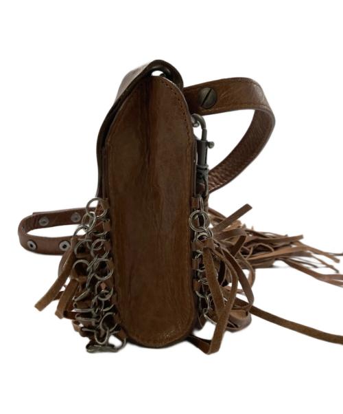 DIESEL（ディーゼル）DIESEL (ディーゼル) フリンジショルダーバッグ ブラウンの古着・服飾アイテム