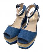 PRADAプラダ）の古着「デニムストラップサンダル / エスパドリーユ」｜ブルー